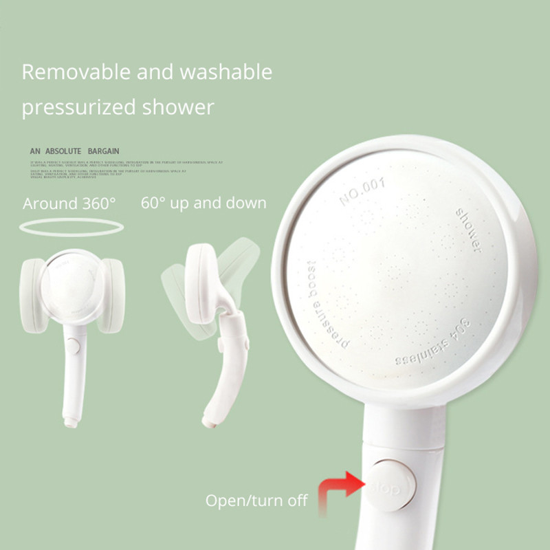 ZENBEFE Ισχυρή κεφαλή ντους υπό πίεση με διακόπτη χειρός θερμοσίφωνα κεφαλής ντους Κεφαλή ντους στοπ νερού