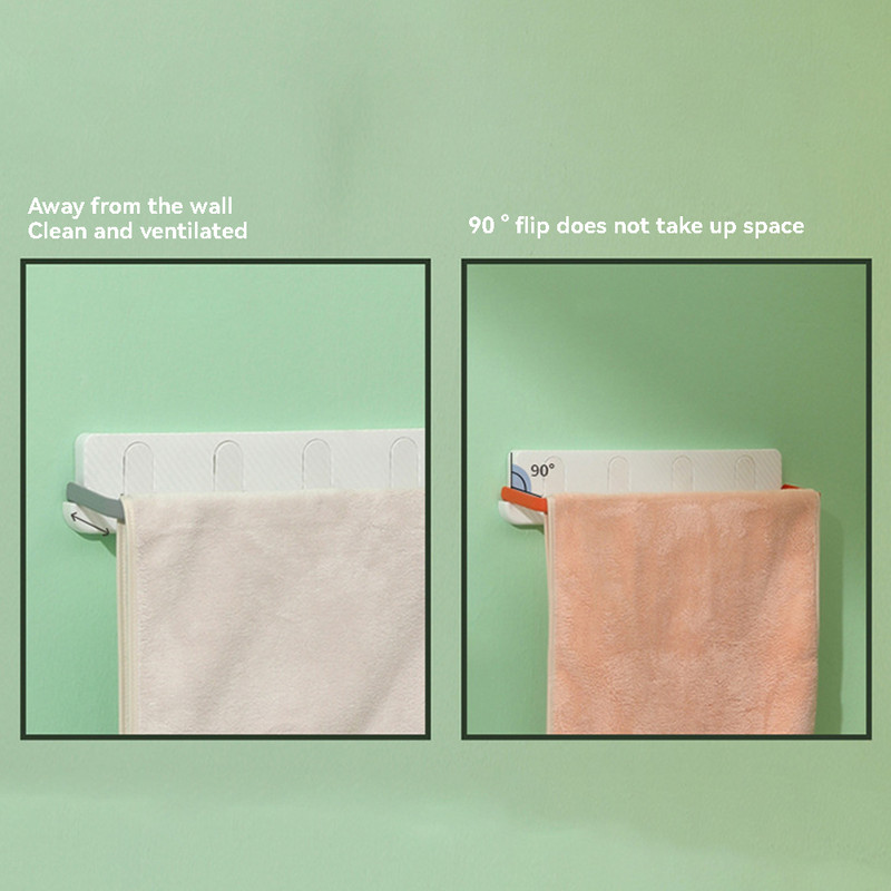 Επιτοίχια κρεμάστρα για πετσέτες χωρίς στύλο κρεμάστρου για πετσέτες διάτρησης για μπάνιο στην κουζίνα