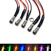 5 vnt 3 mm iš anksto prijungtų LED lempučių su laikikliais skleidžiančių diodų indikacinės lemputės 3 V 5 V 6 V 9 V 12 V 24 V 36 V 48 V 110 V 220 V 5 mm