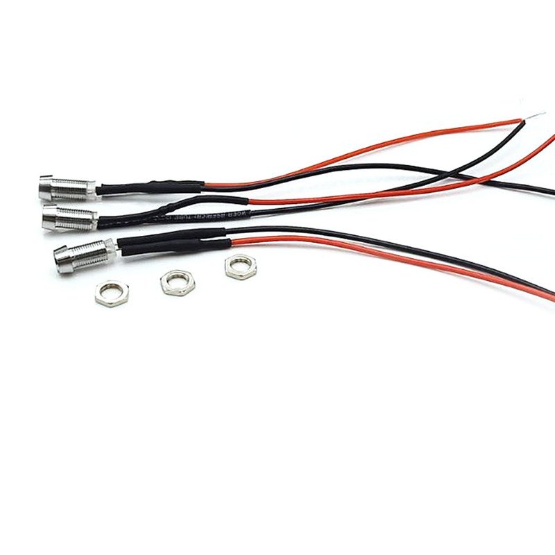 5 vnt 3 mm iš anksto prijungtų LED lempučių su laikikliais skleidžiančių diodų indikacinės lemputės 3 V 5 V 6 V 9 V 12 V 24 V 36 V 48 V 110 V 220 V 5 mm