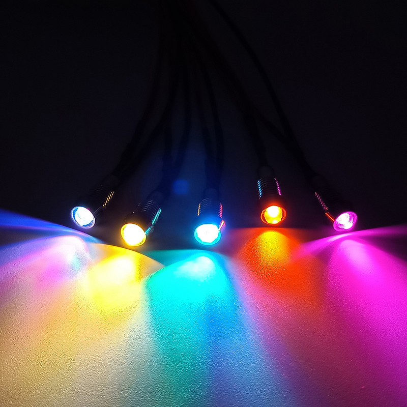 5 vnt 3 mm iš anksto prijungtų LED lempučių su laikikliais skleidžiančių diodų indikacinės lemputės 3 V 5 V 6 V 9 V 12 V 24 V 36 V 48 V 110 V 220 V 5 mm