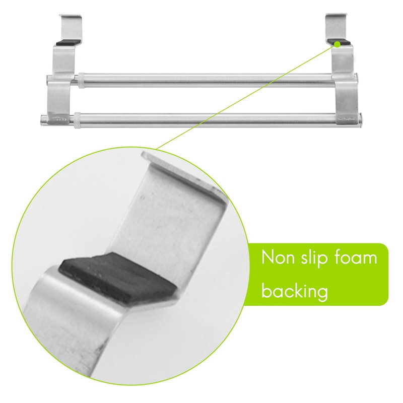 Κουζίνα πάνω από ντουλάπι Διπλό ράφι για πετσέτες, επεκτάσιμη θήκη για πετσέτες χεριών για καθολική εφαρμογή στο εσωτερικό ή στο εξωτερικό