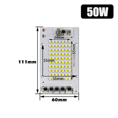 Smart IC SMD LED Chips lámpa 10W 20W 30W 50W tiszta fehér SMD 2835 AC 220V 5054 barkácsolás kültéri reflektorhoz kültéri kerti lámpa