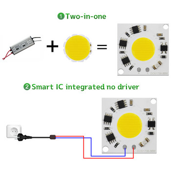 Μονάδα LED DOB 220V χωρίς οδηγό 30W Λάμπα με τσιπ COB Φως με σφαιρίδια Πλήρης ισχύς Ψυχρό Ζεστό Λευκό για Υπαίθριο Φωτιστικό Προβολέα με λάμπα LED