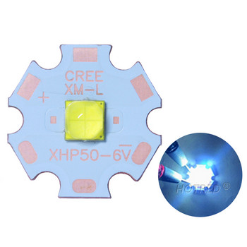 CREE XHP50 XHP-50.2 Студено бяло 6500K 6V 18W LED мъниста Чип вход 12V драйвер SMD5050 10 Dgeree обектив Направи си сам фенерче SpotLight Част