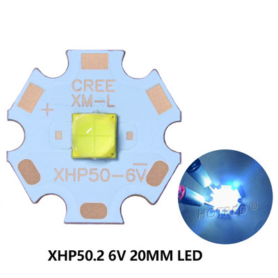 CREE XHP50 XHP-50.2 šaltai balta 6500K 6V 18W LED karoliukai lusto įvestis 12V tvarkyklė SMD5050 10 Dgeree objektyvas pasidaryk pats žibintuvėlis SpotLight dalis