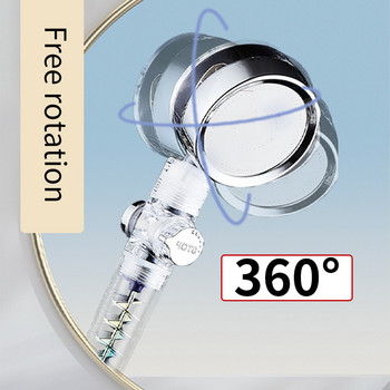 Душ слушалка Водоспестяващ поток 360 градуса Въртяща се с малък вентилатор ABS Дъждовна дюза Спрей под високо налягане Аксесоари за баня