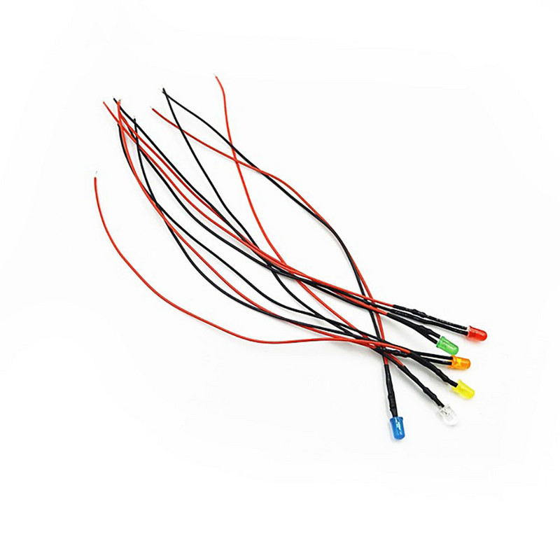 10 τμχ 5 χιλιοστά προ-ενσύρματα LED που εκπέμπουν δίοδοι με λάμπα LED αντίστασης 3V 5V6V9V 12V 24V 36V 48V 60V 110V 220V