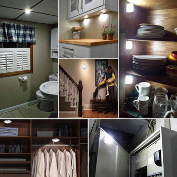 6 Led τετράγωνος αισθητήρας κίνησης νυχτερινά φώτα Pir induction κάτω από το ντουλάπι Ασύρματη λάμπα για σκάλες στο κρεβάτι του σπιτιού Κουζίνα S3j0