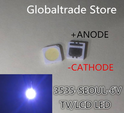 200бр. SEOUL High Power LED LED Backlight 2W 3535 6V Студено бяло 135LM Приложение за телевизор SBWVL2S0E