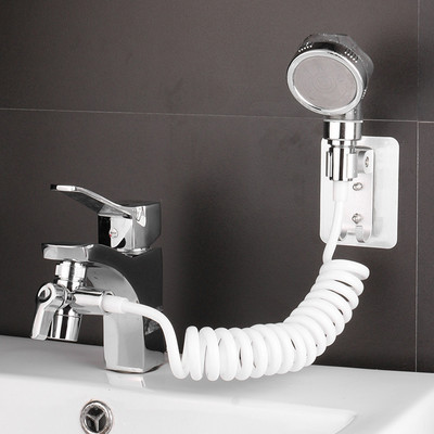 Επέκταση βρύσης νιπτήρα μπάνιου Εξωτερική κεφαλή ντους Νιπτήρας βρύσης Διαιρέτης νερού ψεκαστήρας μπιντέ για πλύσιμο μαλλιών Καθαρισμός τουαλέτας