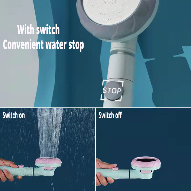 360 Περιστρεφόμενη κεφαλή ντους βροχής 3 Λειτουργίες Ρυθμιζόμενη κεφαλή ντους υψηλής πίεσης Διακόπτης εξοικονόμησης νερού Αξεσουάρ ντους