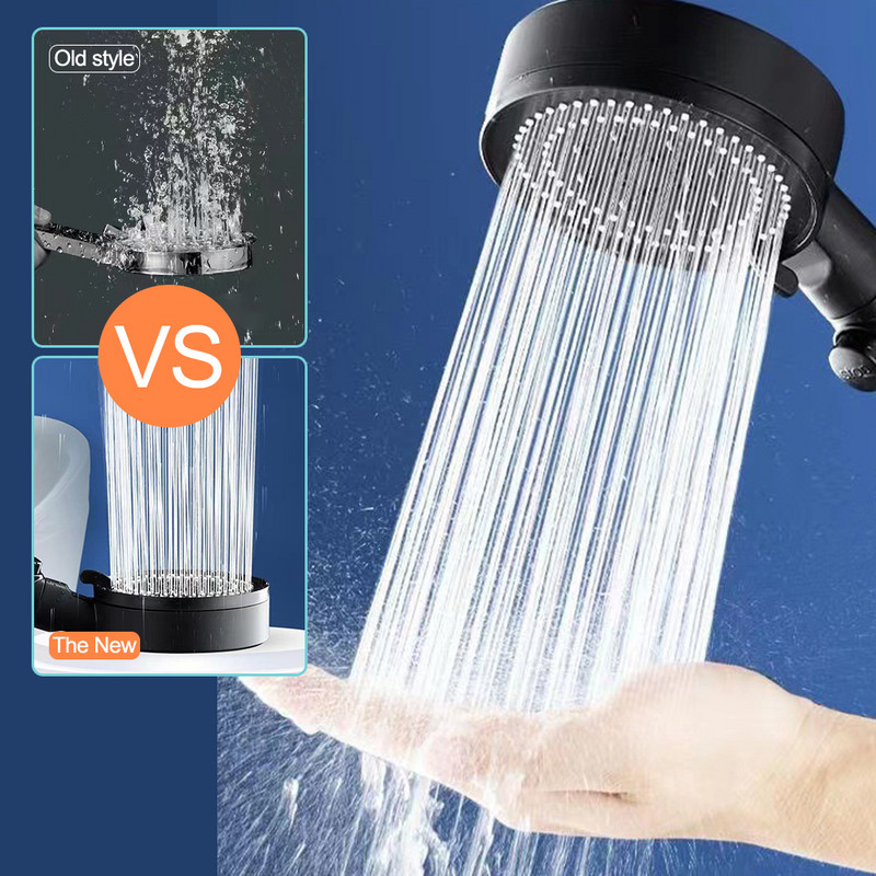 Filtruota dušo galvutė aukšto slėgio 5 greičių vieno mygtuko vandens stabdymo reguliuojama rankinė, vandenį taupanti dušo galvutė Vonios kambario priedai