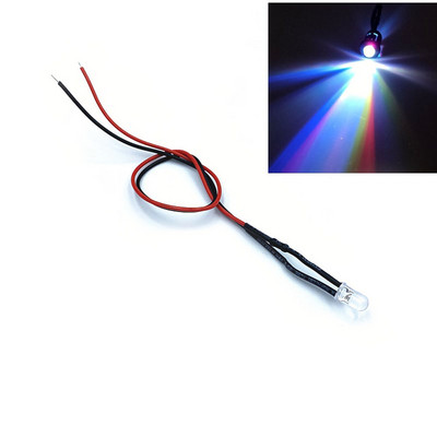 5 vnt Ultra Bright 5 mm iš anksto laidiniai šviesos diodai su laikikliais skleidžiančiais diodais Lemputės lemputės mėgėjams 3V 5V6V 9V 12V 24V 36V 48V 110V 220V