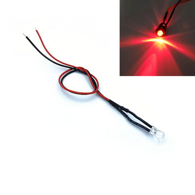 5 vnt Ultra Bright 5 mm iš anksto laidiniai šviesos diodai su laikikliais skleidžiančiais diodais Lemputės lemputės mėgėjams 3V 5V6V 9V 12V 24V 36V 48V 110V 220V