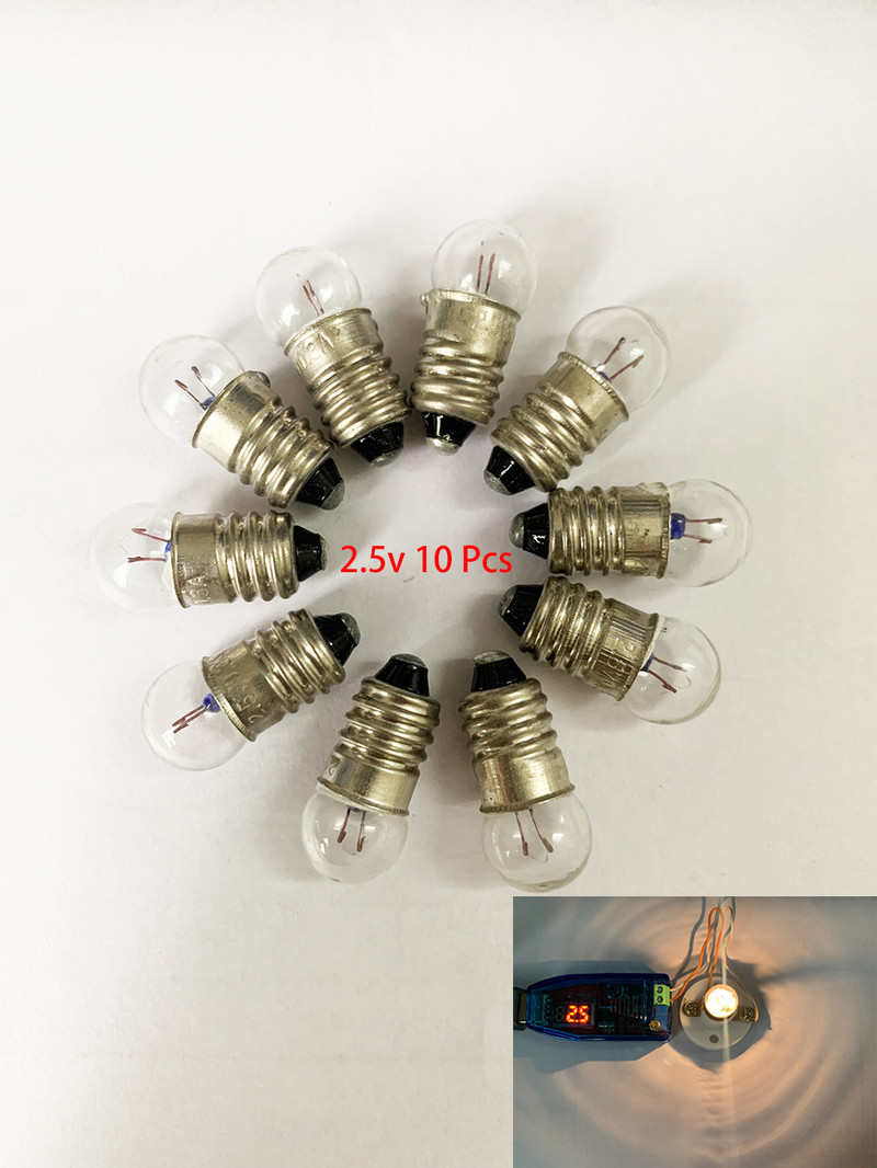 10PCS Sample 0.3A 1.5V 2.5V 3.8V / 5.2V 6.2V 0.5A Small Incandescent Bulbs Light Beads