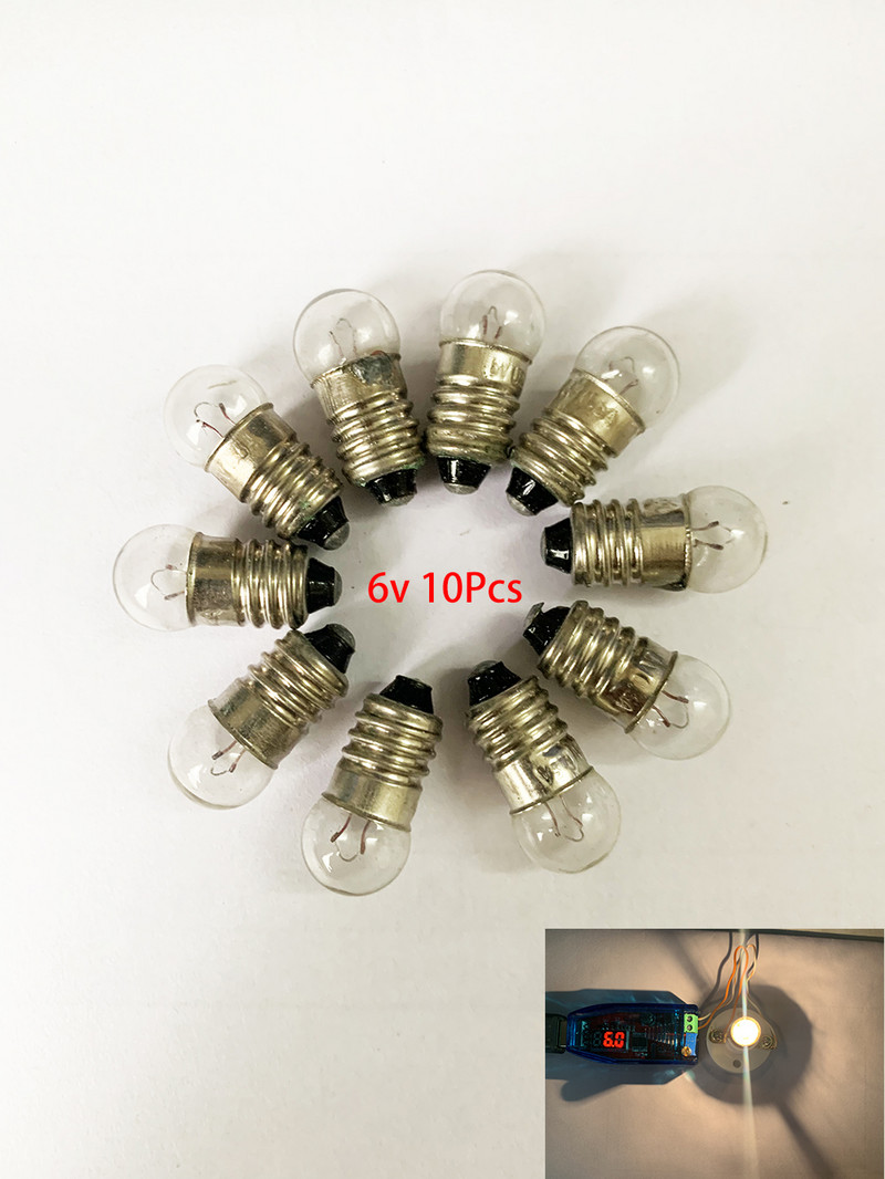 10PCS Sample 0.3A 1.5V 2.5V 3.8V / 5.2V 6.2V 0.5A Small Incandescent Bulbs Light Beads