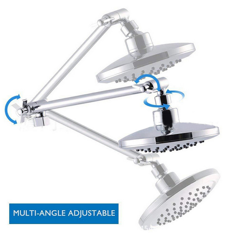 Visiškai varinė reguliuojama alkūnė dušo svirtis Varinė dušo jungtis 11 colių dušas su pavaros ilgintuvu Vonios kambario priedai