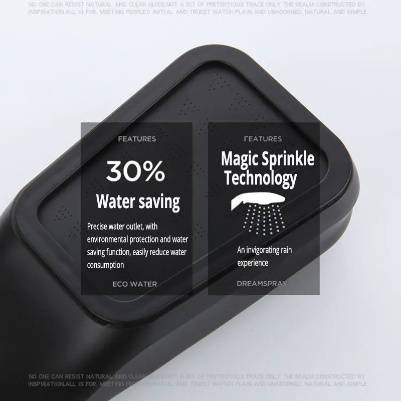 300 οπών υψηλής πίεσης Μαύρη κεφαλή ντους υπό πίεση βροχής κεφαλή ντους Ακροφύσιο ψεκασμού εξοικονόμησης νερού Μπάνιο ενισχυτικό ντους