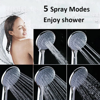 Zloog душ глава Rainheld Handheld Sprinkle 5 Modes Регулируема евтина душ дюза под високо налягане Аксесоари за баня