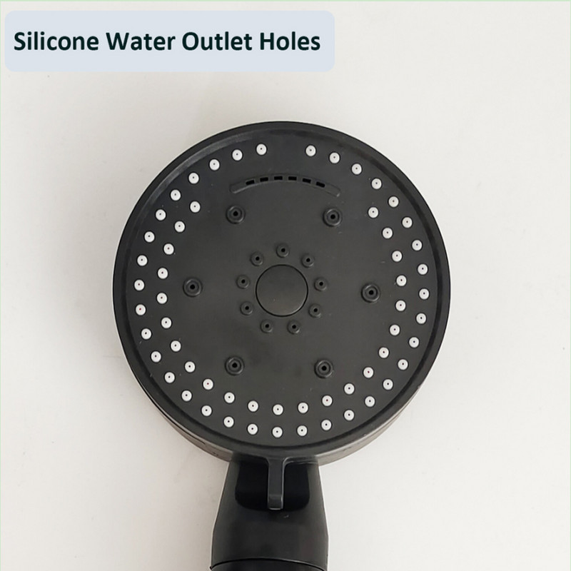 Κεφαλή ντους Υψηλής πίεσης Μαύρο 8 Λειτουργίες Ρυθμιζόμενη ντους με πίεση με ένα κλειδί Αξεσουάρ μπάνιου ντους μασάζ νερού