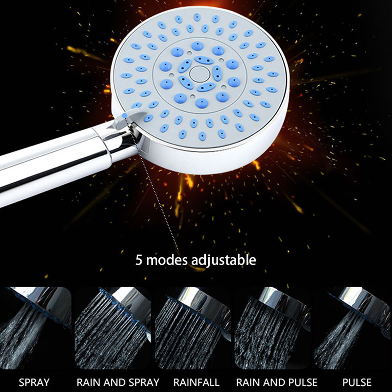 Zhangji Μπάνιο ντους κεφαλής επιμετάλλωσης πολλαπλών στρώσεων ακροφύσιο ABS πέντε λειτουργιών Μεγάλο πάνελ γρήγορη παράδοση