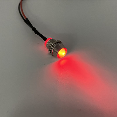 5db 8 mm-es előre vezetékes LED-ek Izzókibocsátó dióda jelzőlámpák 12 mm-es panelre szerelhető 3V 5V6V 9V 12V 24V 36V 48V 110V 220V
