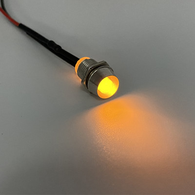 5db 8 mm-es előre vezetékes LED-ek Izzókibocsátó dióda jelzőlámpák 12 mm-es panelre szerelhető 3V 5V6V 9V 12V 24V 36V 48V 110V 220V