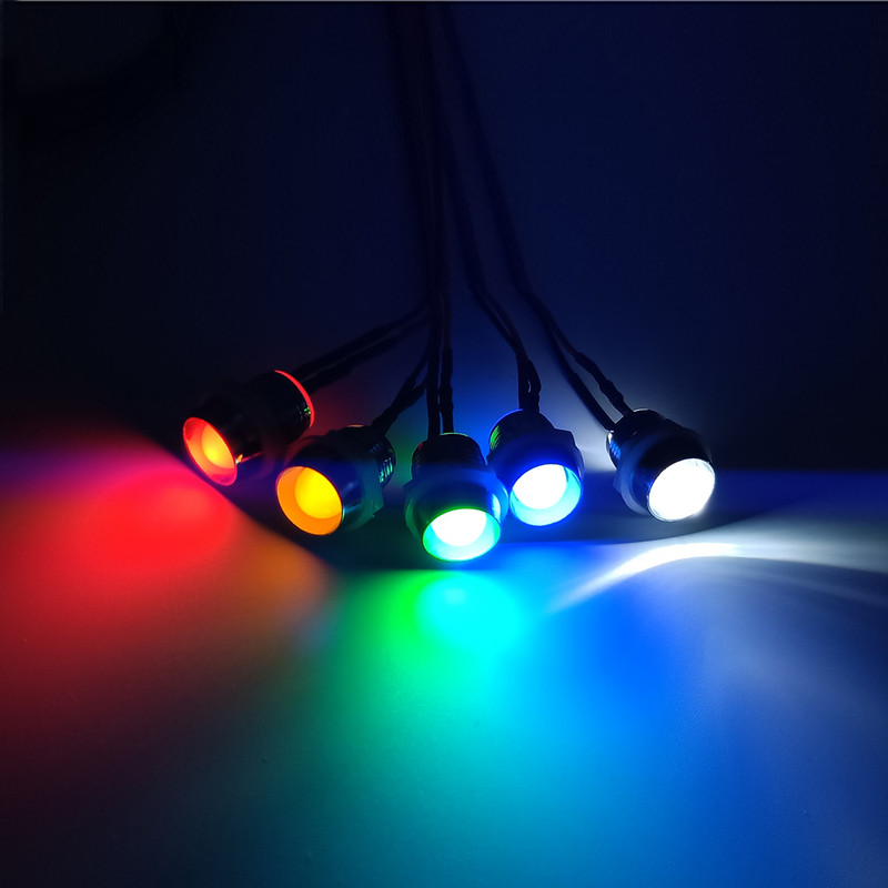 5 τμχ Ενδεικτικές λυχνίες σήματος διόδου εκπομπής λαμπτήρων LED 8mm 12mm Βάση πίνακα 3V 5V6V 9V 12V 24V 36V 48V 110V 220V