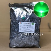 1000db / LOT F5 5MM kerek LED víz és átlátszó smaragdzöld szuper fényes LED fénykibocsátó dióda készlet DIP lámpagyöngyök