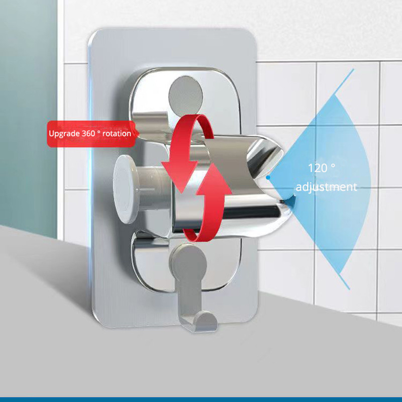 Καθολική βάση ντουζιέρας με γάντζο τοίχου χωρίς διάτρηση οικιακής ρυθμιζόμενης βάσης ντους Αυτοκόλλητα αξεσουάρ μπάνιου