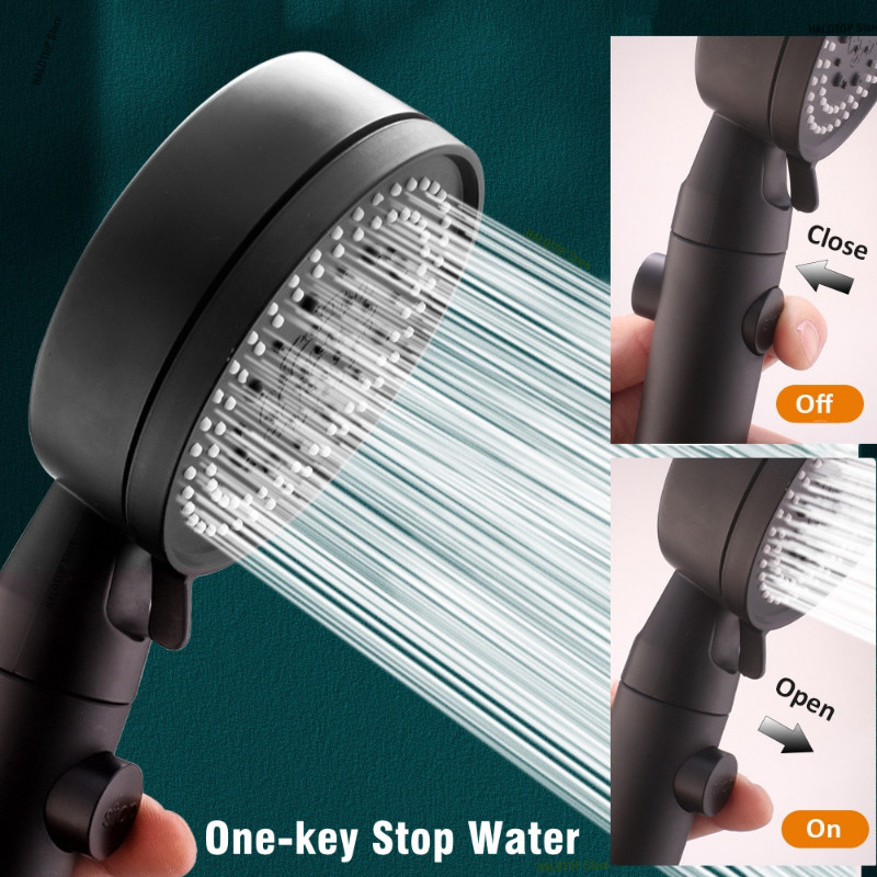 Ρυθμιζόμενη κεφαλή ντουζιέρας 5 τρόπων λειτουργίας Ακροφύσιο ψεκασμού μπάνιου χειρός Ακροφύσιο ψεκασμού νερού υψηλής πίεσης Τοποθετημένη στον τοίχο