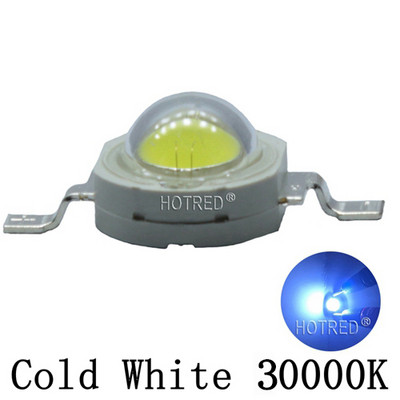 50db LED 1W 3W 3V nagy teljesítményű lámpagyöngy Chip Hideg Semleges Meleg Fehér 10000K 20000K 30000K Királykék Rózsaszín Blubs Downlight