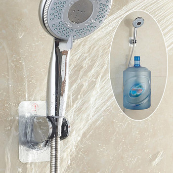 Регулируем държач за душ слушалка Монтиран на стена Без следи Душ Самостоятелни ръчни глави Стойки за баня Скоба за душ Adh Q7G3