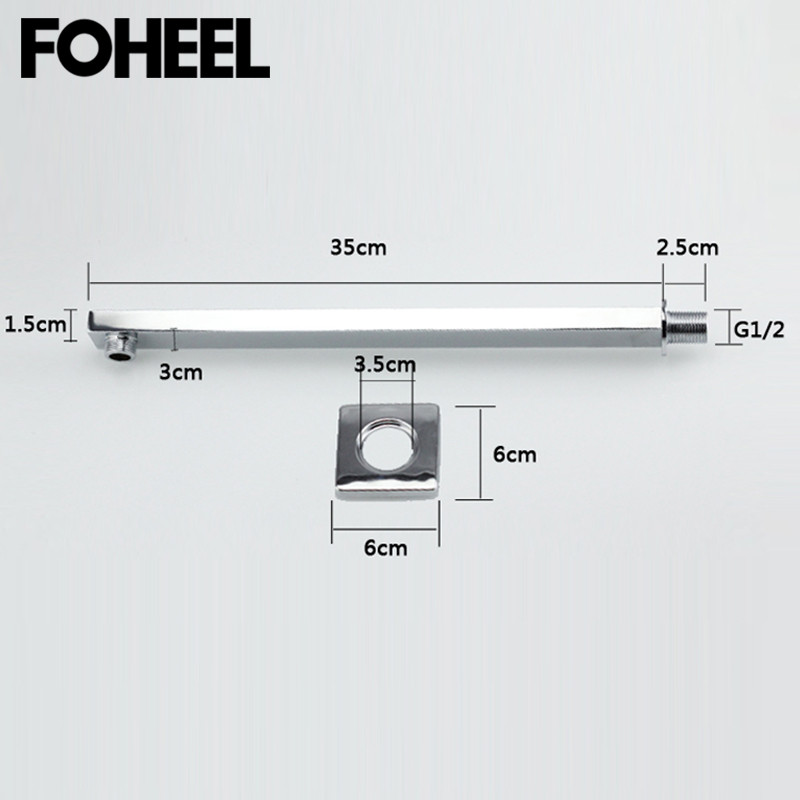 FOHEEL Επιτοίχιος χάλκινος βραχίονας ντους Κρεμαστός τοίχος ντουζιέρας Κρεμαστός ράβδος μπάνιου Κρυφός βραχίονας ντους εγκατάστασης