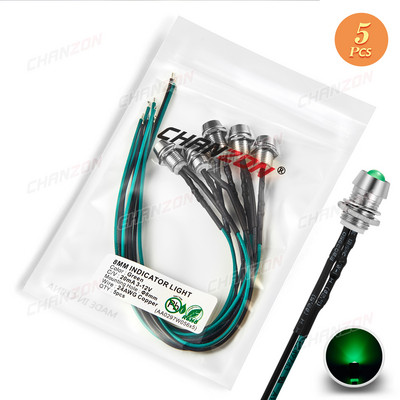 5 mm-es, 12 V-os szórt előhuzalozott fénygyöngyök LED készlet 8 mm-es kibocsátó diódával