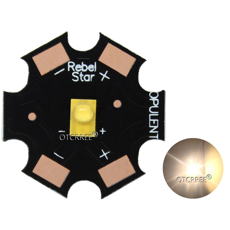 10 ΤΕΜ LUXEON Rebel ES 3W High Power LED Light Emitter Chip Diode White Warm White Yellow 3,2-3,4V 700mA 20mm PCB