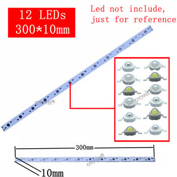 10 τμχ 1W 3W 5W LED Πλάκα βάσης αλουμινίου 76mm 245mm 300mm 500mm πλακέτα PCB DIY για 3 9 12 21 10 30 36W Watt High Power Light Beads