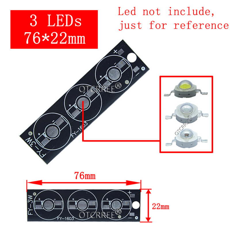 10 τμχ 1W 3W 5W LED Πλάκα βάσης αλουμινίου 76mm 245mm 300mm 500mm πλακέτα PCB DIY για 3 9 12 21 10 30 36W Watt High Power Light Beads