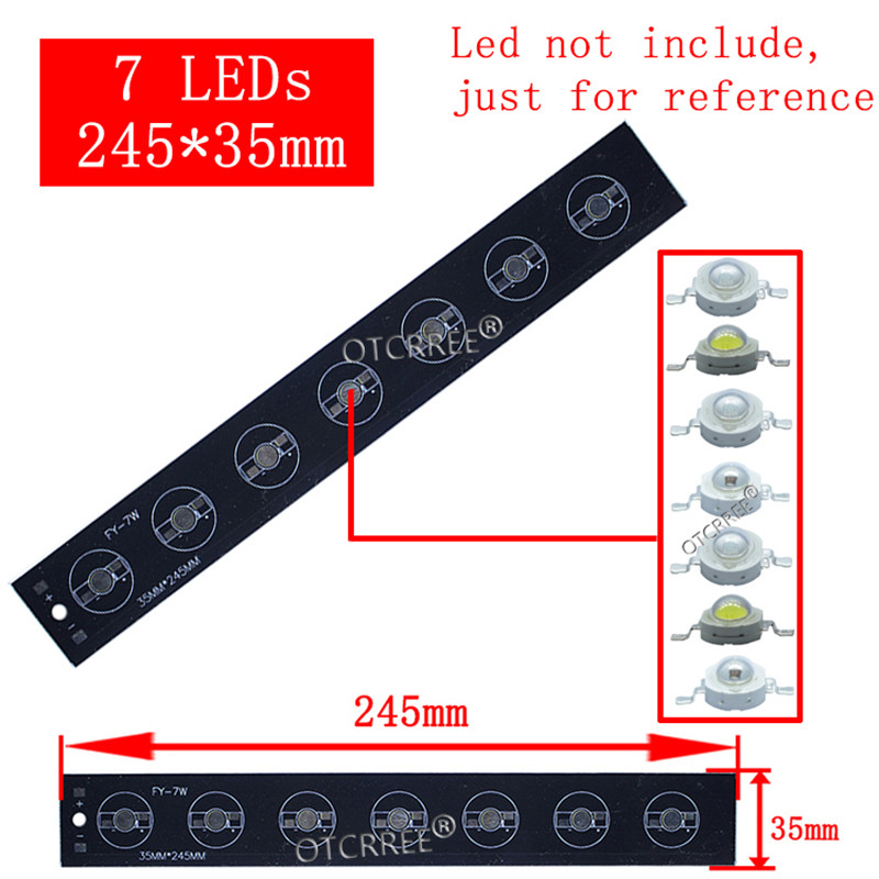 10 τμχ 1W 3W 5W LED Πλάκα βάσης αλουμινίου 76mm 245mm 300mm 500mm πλακέτα PCB DIY για 3 9 12 21 10 30 36W Watt High Power Light Beads