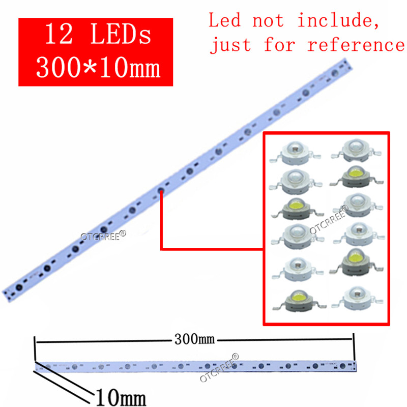 10 τμχ 1W 3W 5W LED Πλάκα βάσης αλουμινίου 76mm 245mm 300mm 500mm πλακέτα PCB DIY για 3 9 12 21 10 30 36W Watt High Power Light Beads