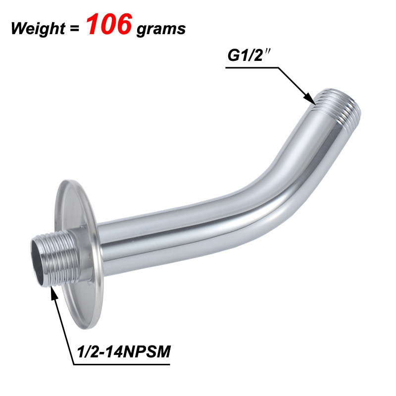 6 colių sieninis dušo svirtis Dušo galvutės prailginimo vamzdis nerūdijančio plieno svirties laikiklis vonios kambario namų aksesuarams