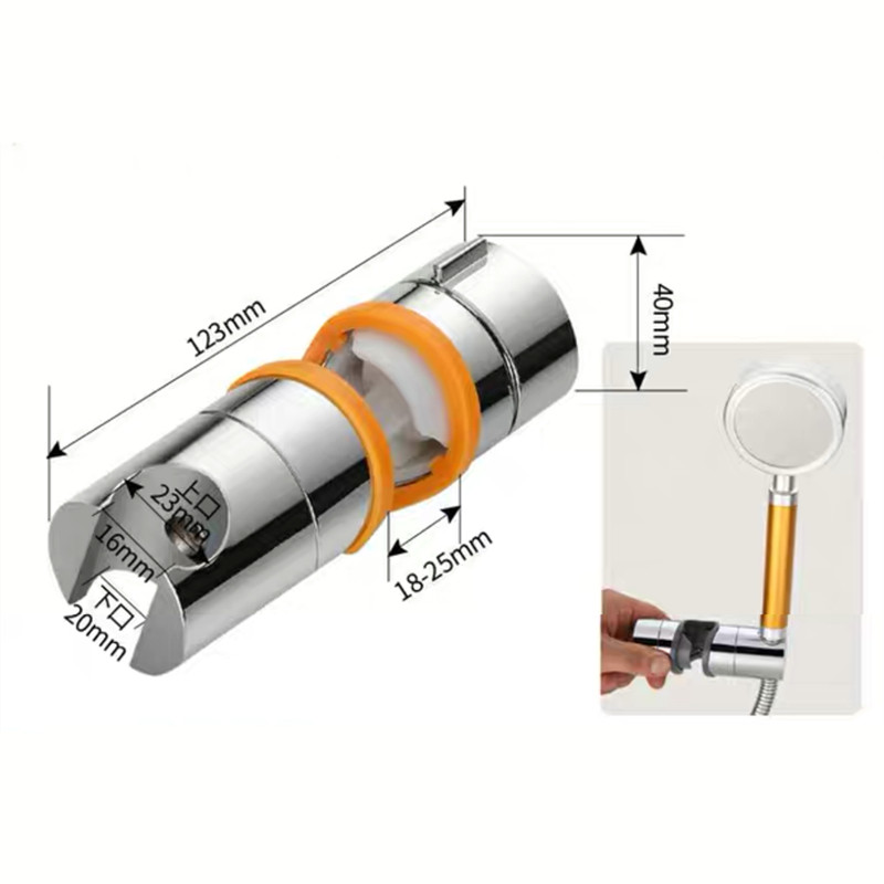 Dušas galvas turētāji 360 grādos pagriežami sudraba ABS regulējami 22-25 MM Vannas istabas dušas kronšteini Bīdāmie stieņi Vannas istabas piederumu plaukts