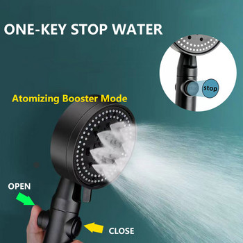 Κεφαλή ντους Υψηλής πίεσης Εξοικονόμηση νερού Ντους Pommeau De Douche Κεφαλή ντους μασάζ με ένα κλειδί για αξεσουάρ μπάνιου