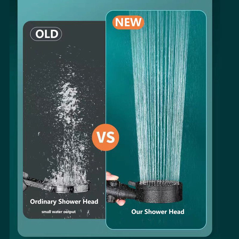 Κεφαλή ντους Υψηλής πίεσης Εξοικονόμηση νερού Ντους Pommeau De Douche Κεφαλή ντους μασάζ με ένα κλειδί για αξεσουάρ μπάνιου