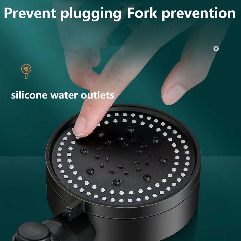 Κεφαλή ντους Υψηλής πίεσης Εξοικονόμηση νερού Ντους Pommeau De Douche Κεφαλή ντους μασάζ με ένα κλειδί για αξεσουάρ μπάνιου