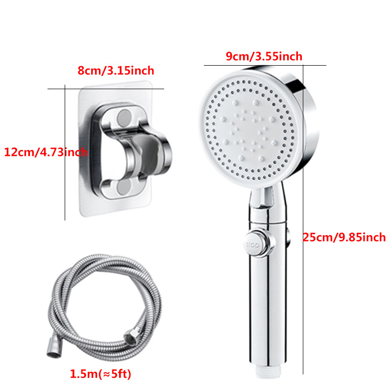 Κεφαλή ντους Υψηλής πίεσης Εξοικονόμηση νερού Ντους Pommeau De Douche Κεφαλή ντους μασάζ με ένα κλειδί για αξεσουάρ μπάνιου