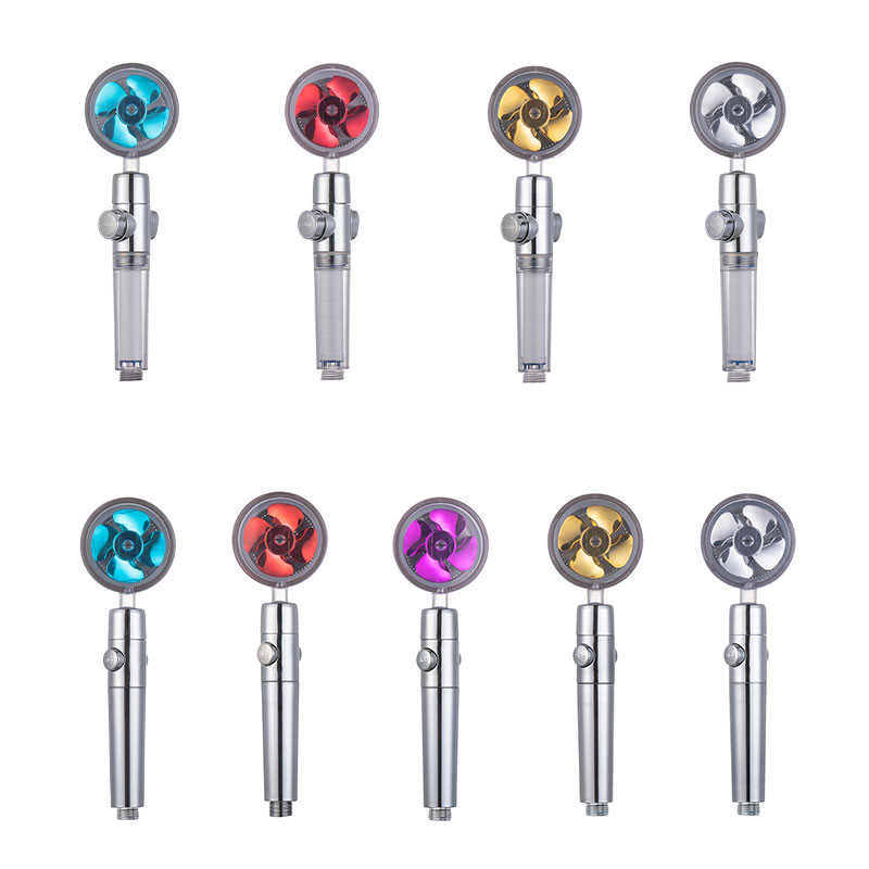 Νέα άφιξη Κεφαλή ντους μπάνιου 360 μοιρών περιστρεφόμενη με μικρό ανεμιστήρα ABS σπρέι υψηλής πίεσης Αξεσουάρ μπάνιου Εξοικονόμηση ντους