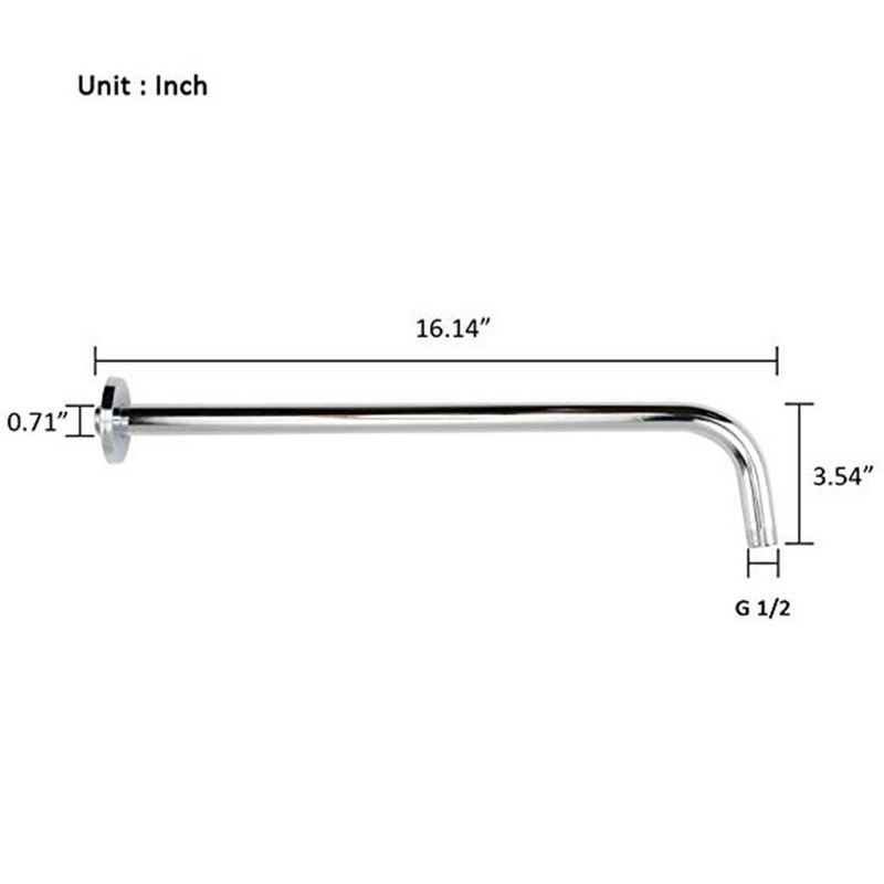 Ανοξείδωτος χάλυβας κεφαλής ντους, βραχίονας φλάντζας μπάνιου, προέκταση ντουζιέρας βροχής, Universal εξαρτήματα μπάνιου