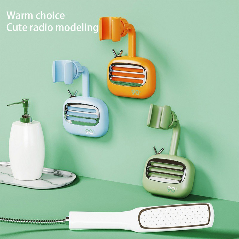 Στήριγμα κεφαλής ντους Χειρός Τοίχο Στήριγμα μπάνιου ντους Αδιάβροχο Stand Punch Δωρεάν Αντικατάσταση Organizer Ροζ